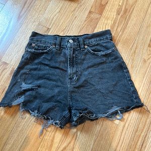 black BDG a-line jean short